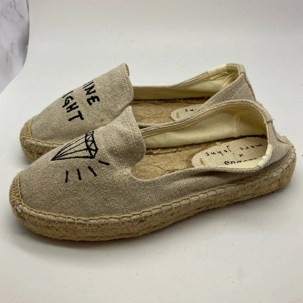 Soludos x‎ Marc John Beige Cream  Flat Slip-on  Espadrilles women’s size 5